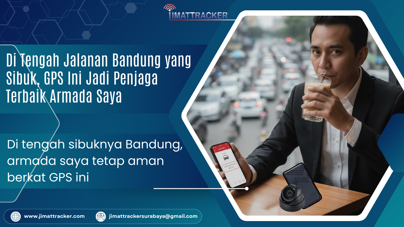 Bandung macet, jalanan sibuk, armada aman, pelacak kendaraan, GPS tracker Bandung, monitoring armada, pelacakan real-time, keamanan kendaraan, kontrol armada, GPS bisnis, Jimattracker, solusi keamanan mobil, anti pencurian kendaraan, tracking armada online, pemantauan sopir, manajemen armada, GPS pelindung kendaraan, teknologi pelacakan, lokasi kendaraan live, sistem GPS terpercaya.